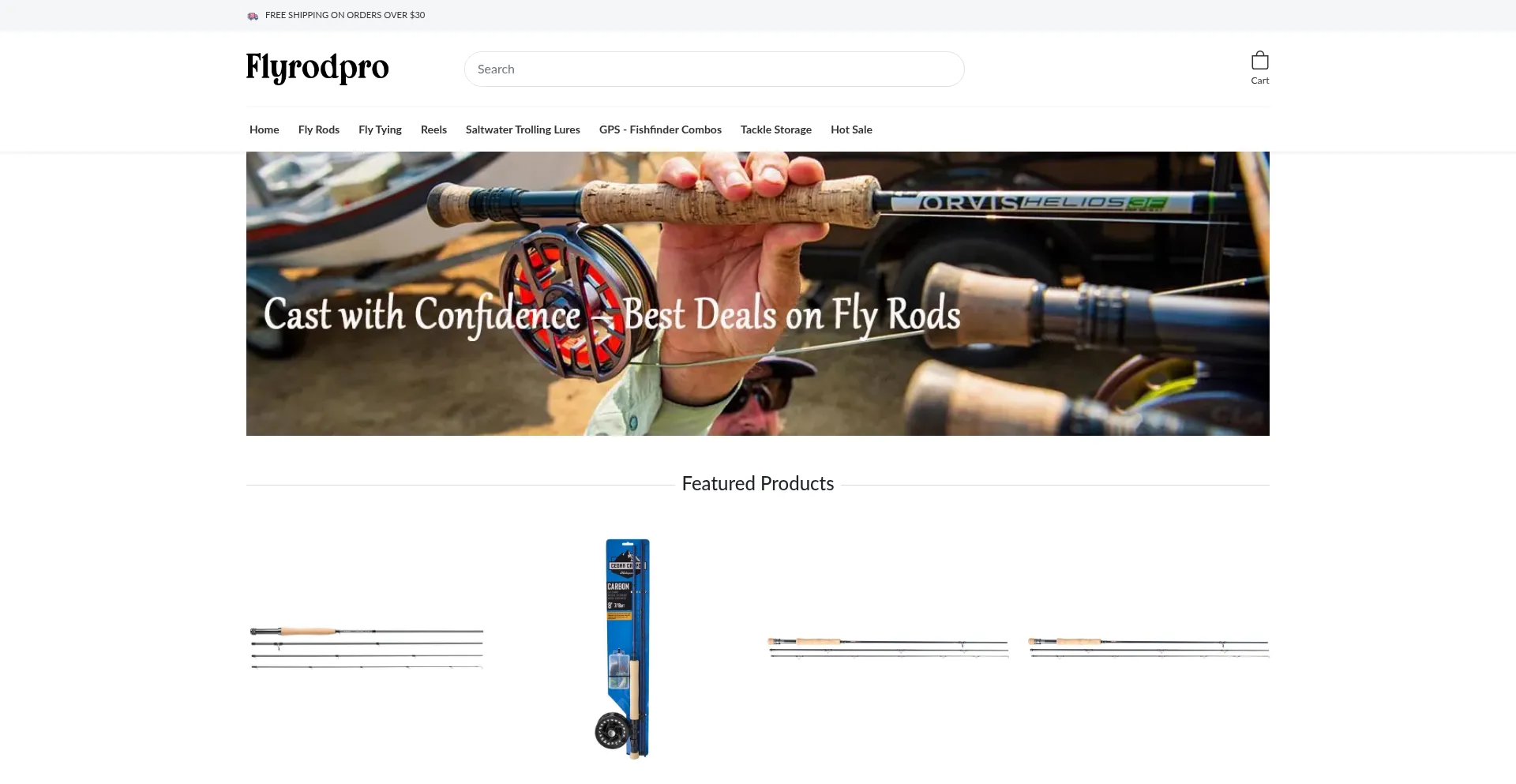 Website screenshot of Flyrodpro.com
