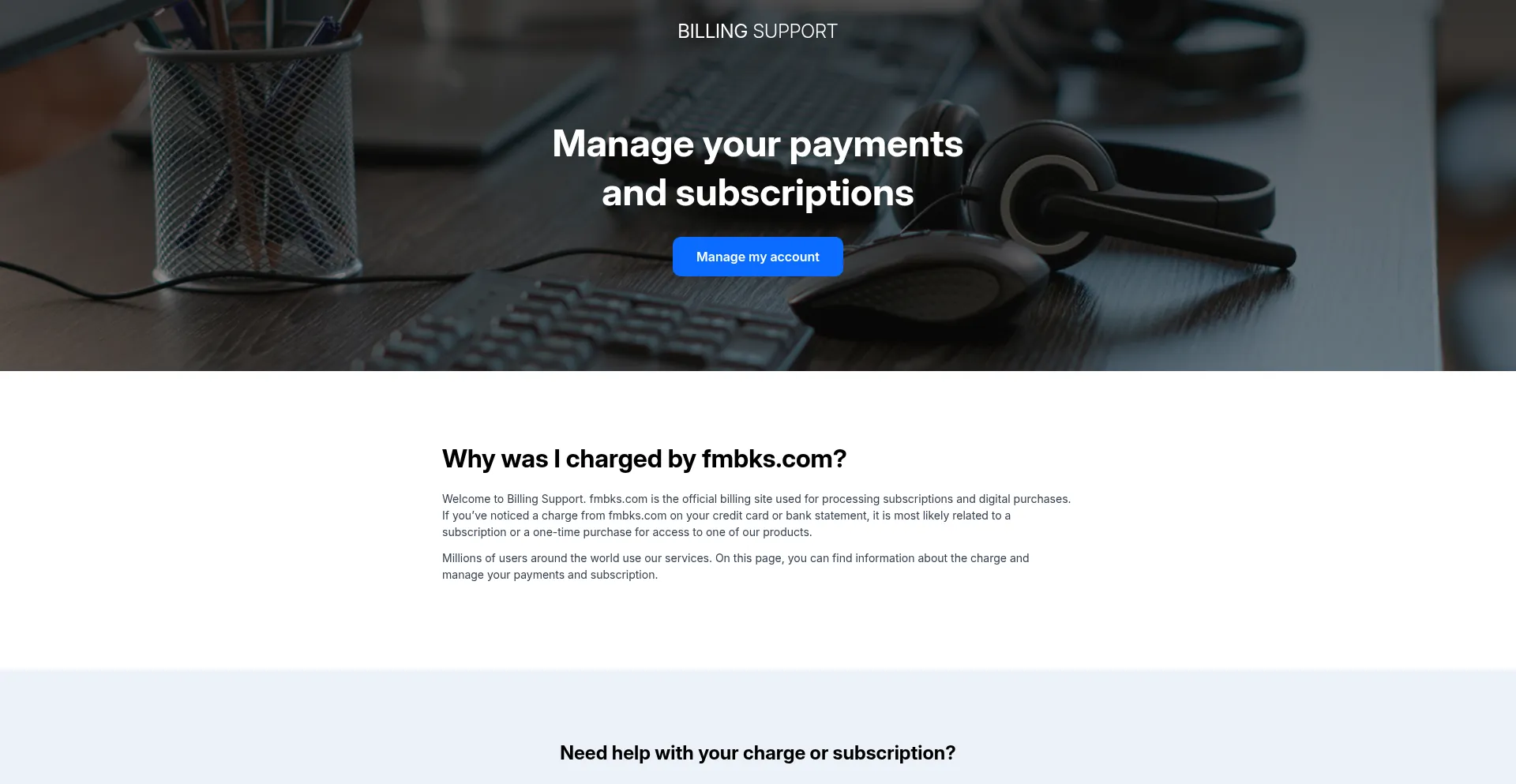 Website screenshot of Fmbks.com
