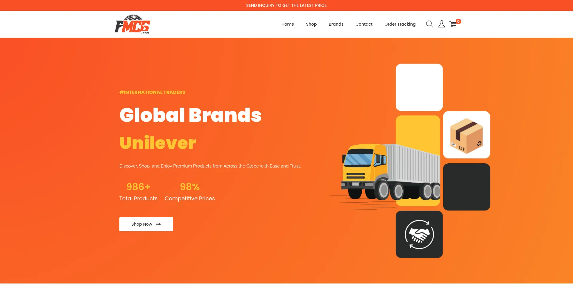 Website screenshot of Fmcgglobaltrade.com