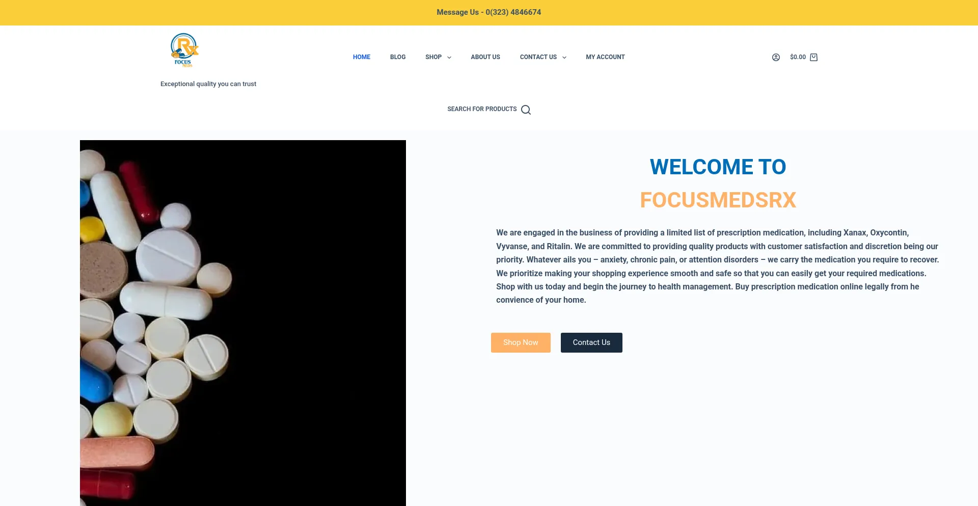 Focusmedsrx.com Screenshot