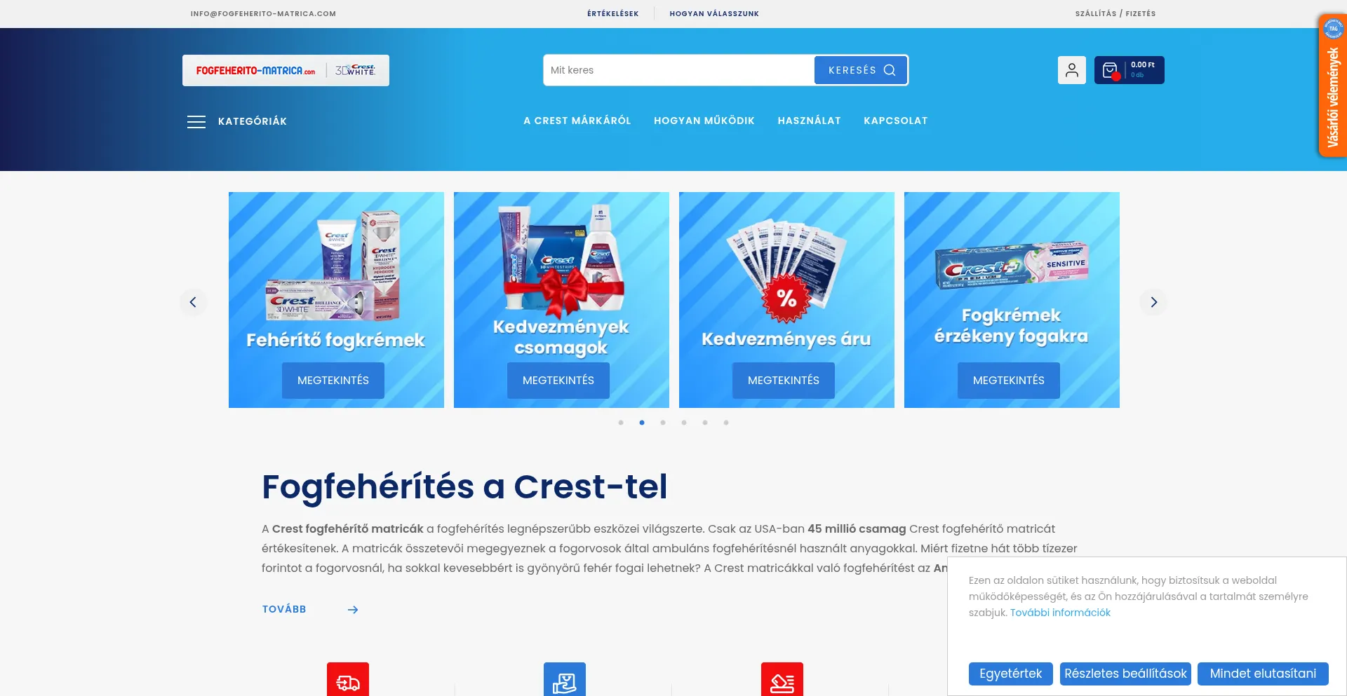 Website screenshot of Fogfeherito-matrica.com