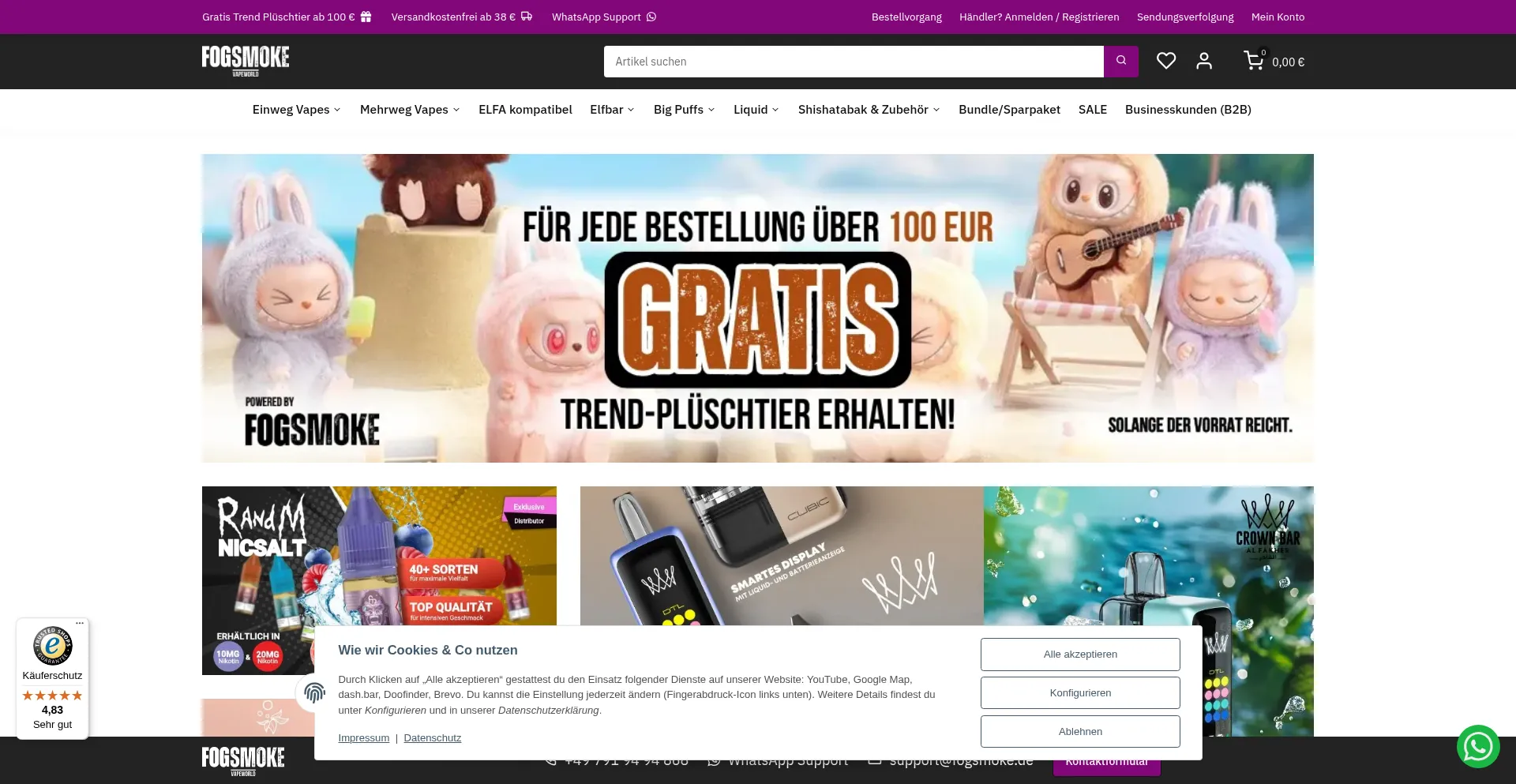 Website screenshot of Fogsmoke.de