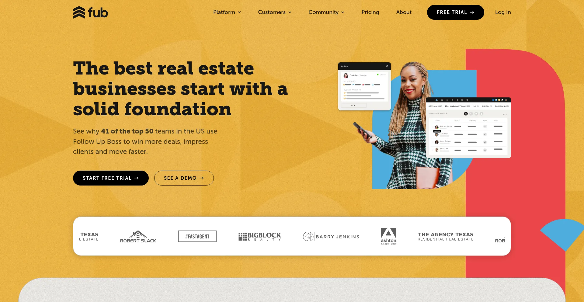 Website screenshot of Followupboss.com