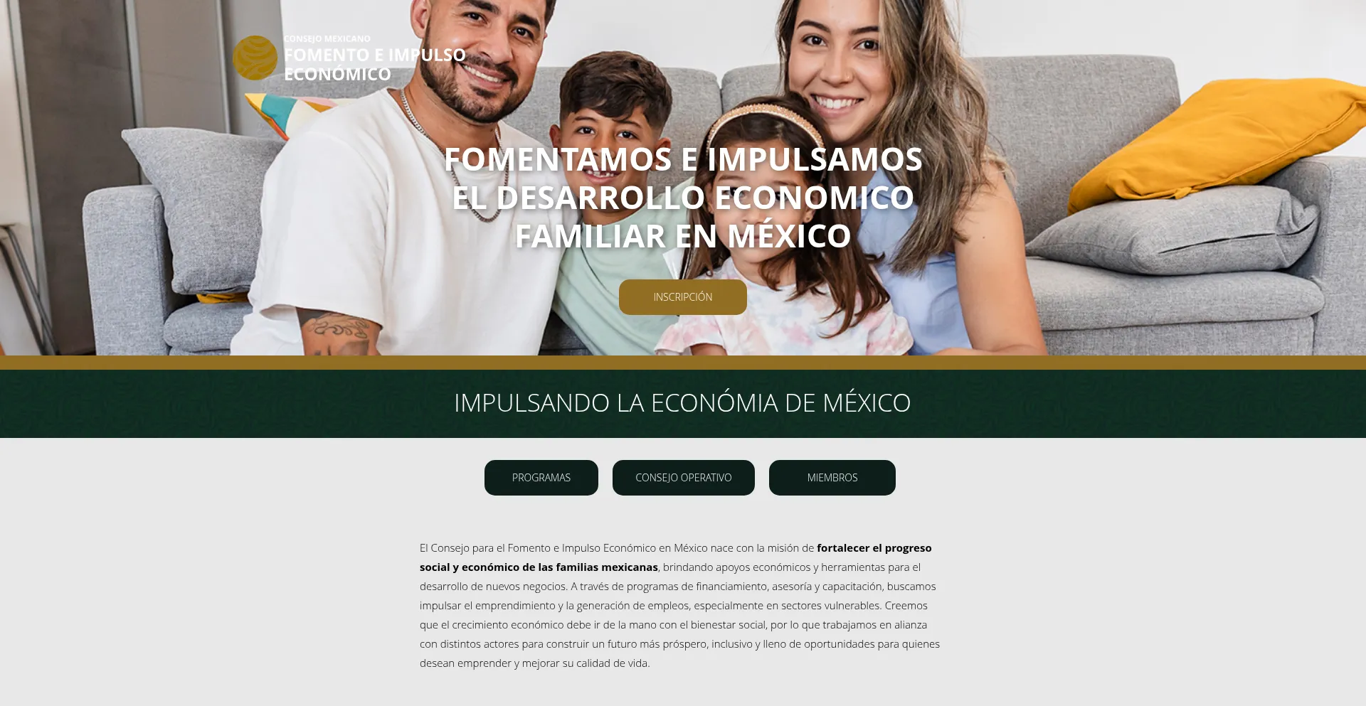 Website screenshot of Fomentoeimpulsoeconomico.org.mx