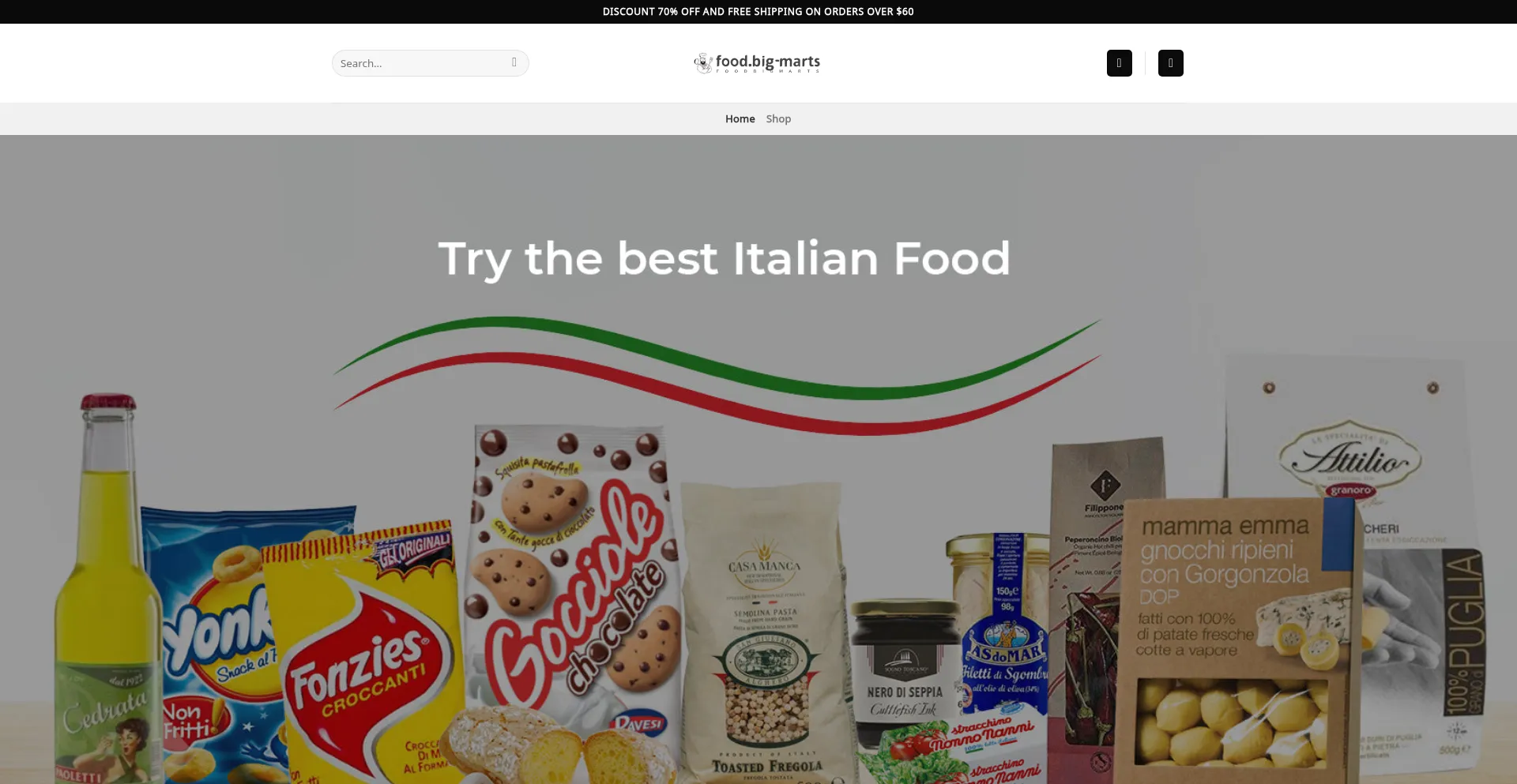 Website screenshot of Food.big-marts.com