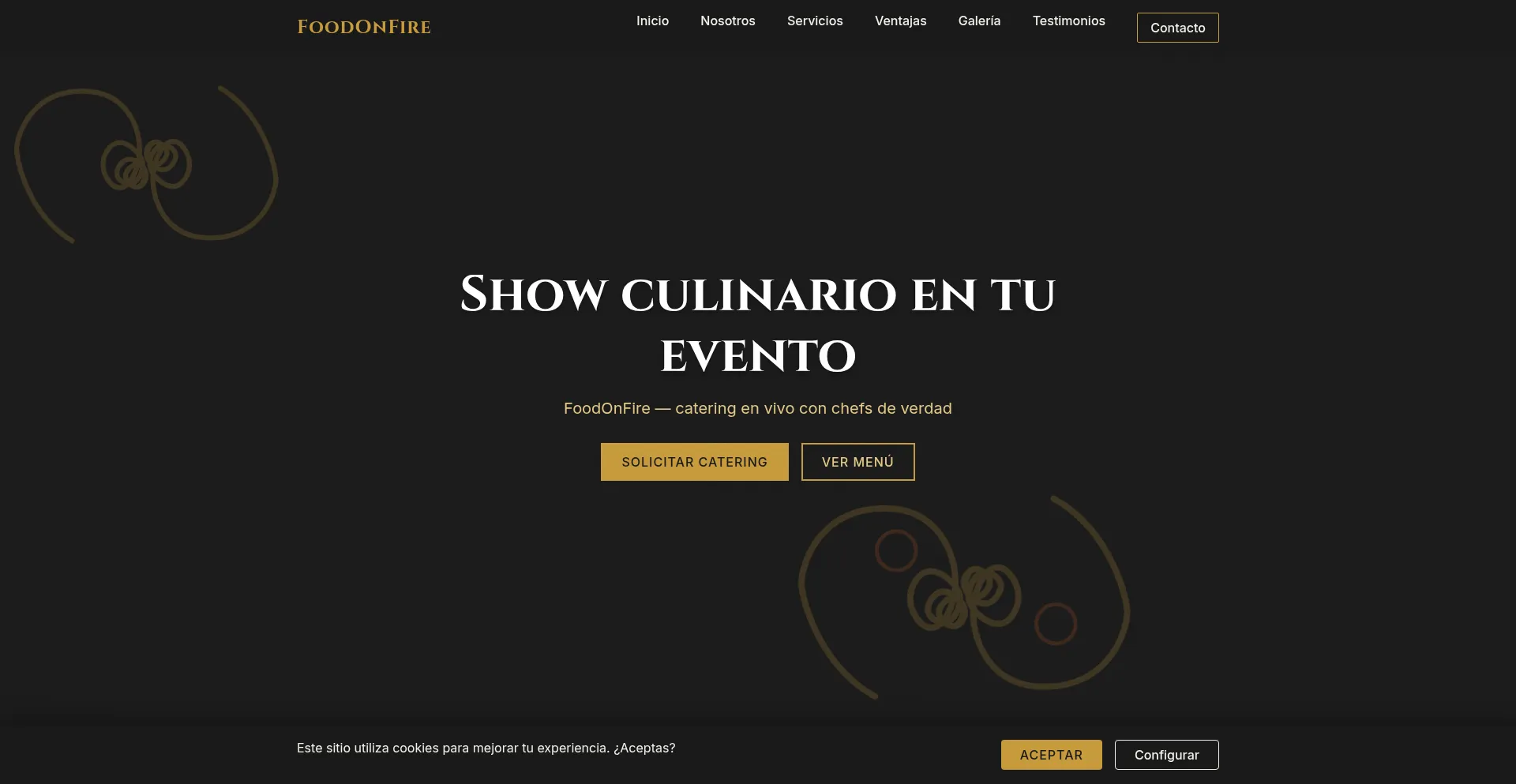 Website screenshot of Foodonfire.pro
