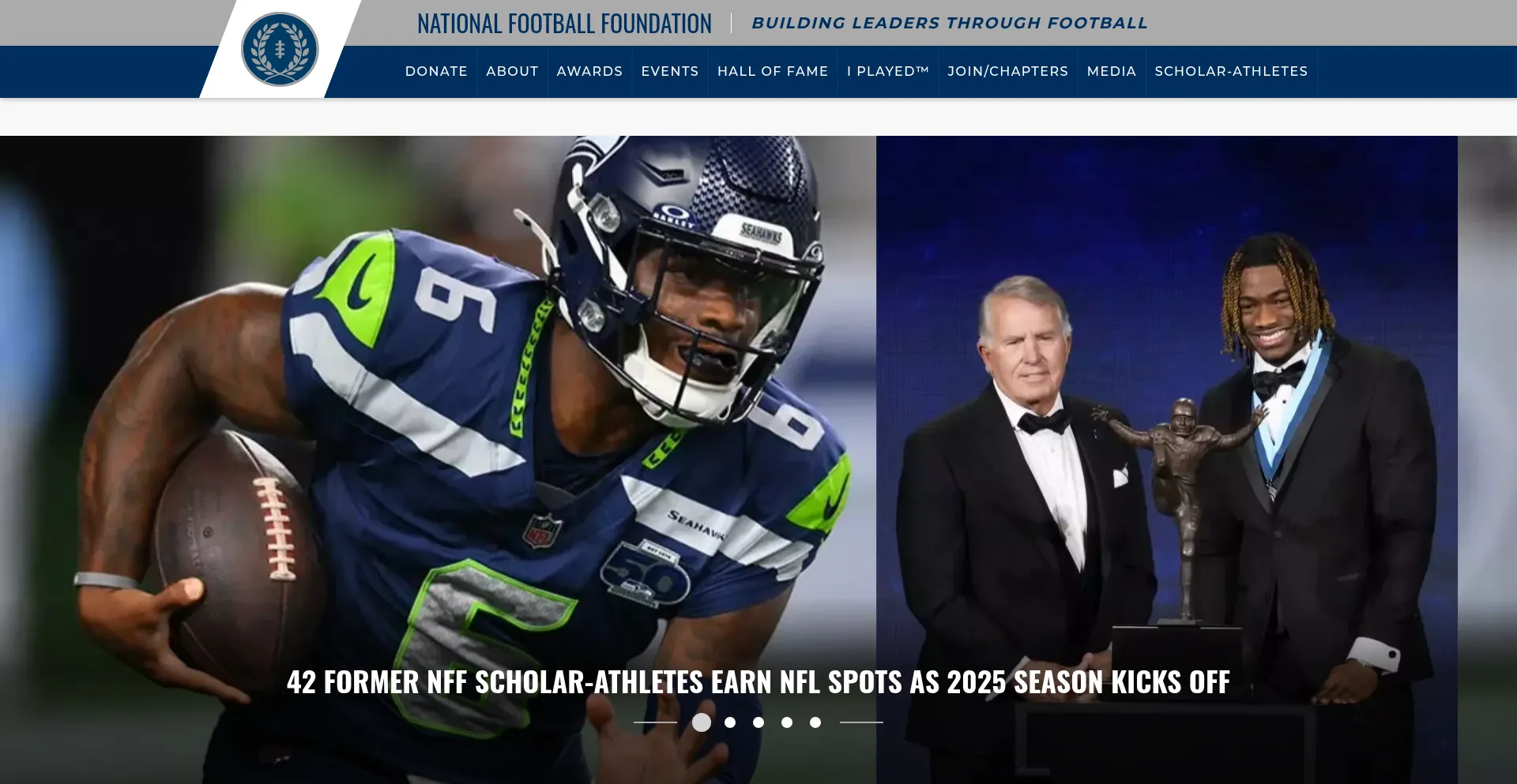 Website screenshot of Footballfoundation.org