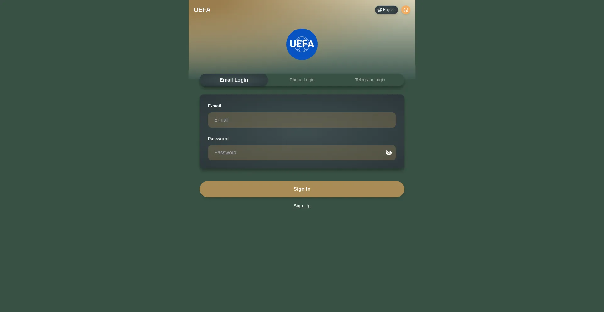 Website screenshot of Footballuefa.top