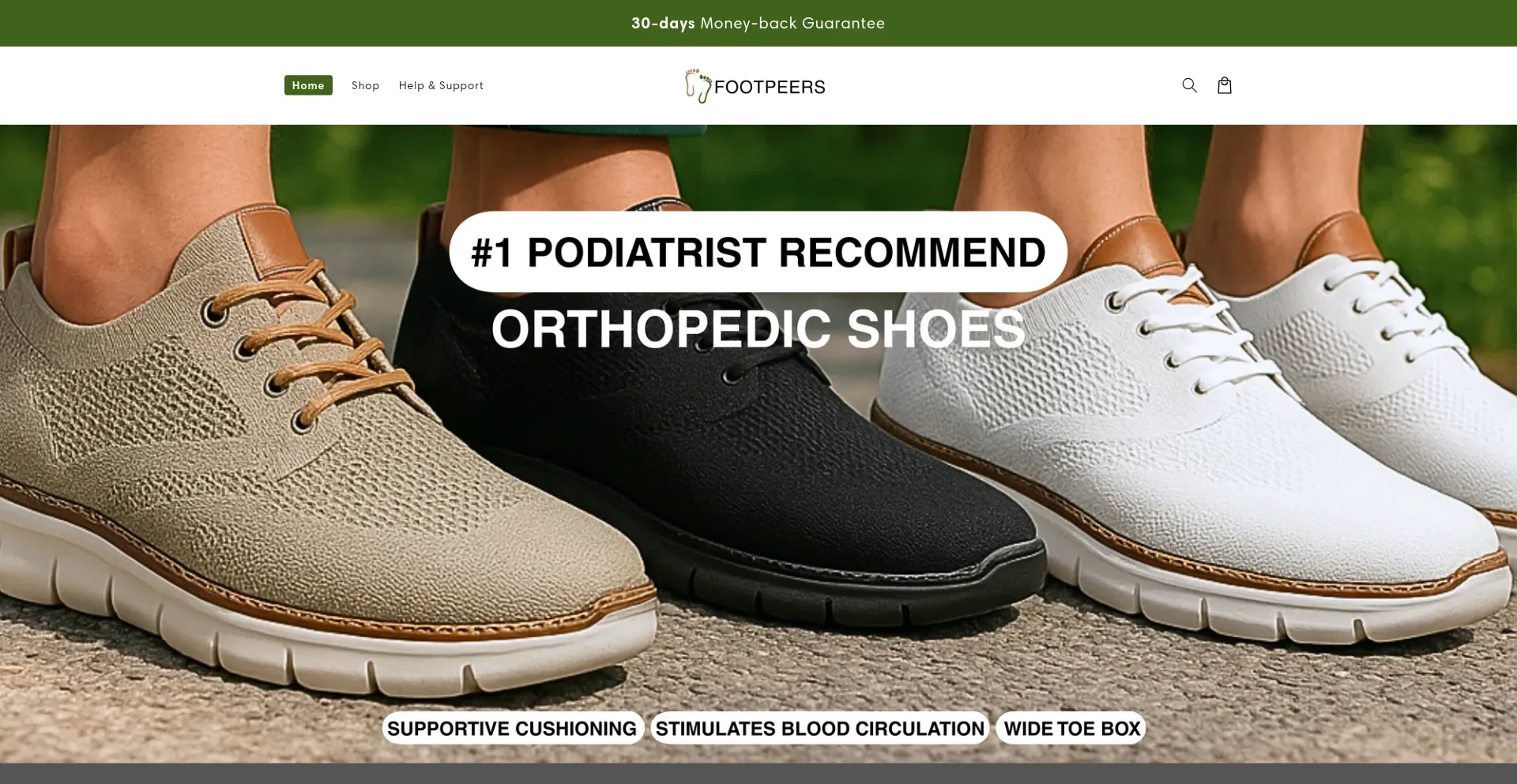Website screenshot of Footpeers.com