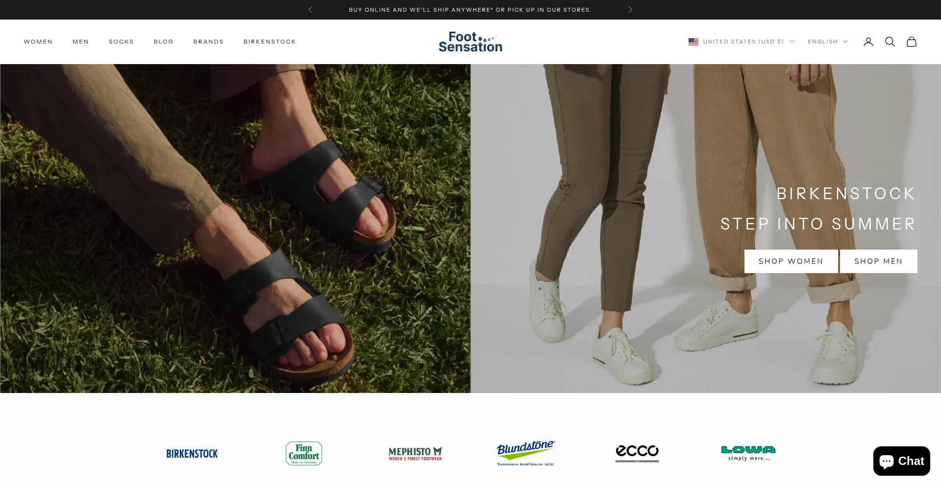 Website screenshot of Footsensation.ca