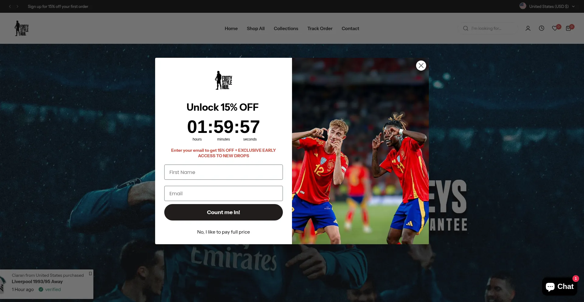 Website screenshot of Footystylehub.com