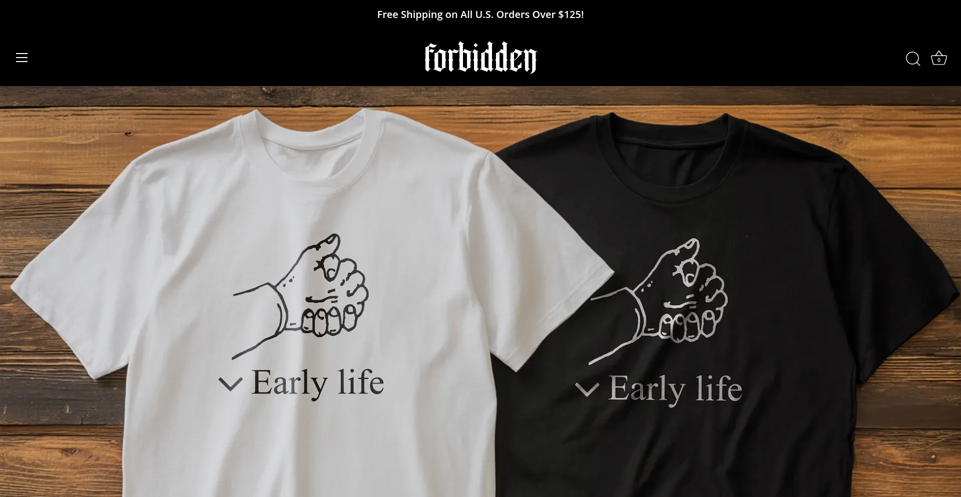 Website screenshot of Forbiddenclothes.com