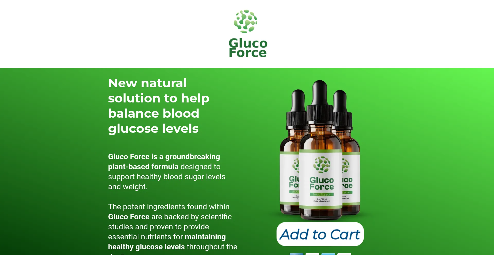 Website screenshot of Forcegluco.com