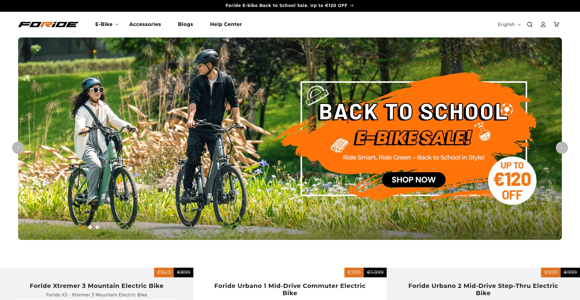 Website screenshot of Foride.com