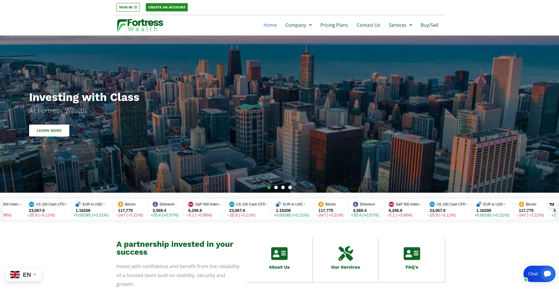 Website screenshot of Fort.fortresswealths.com