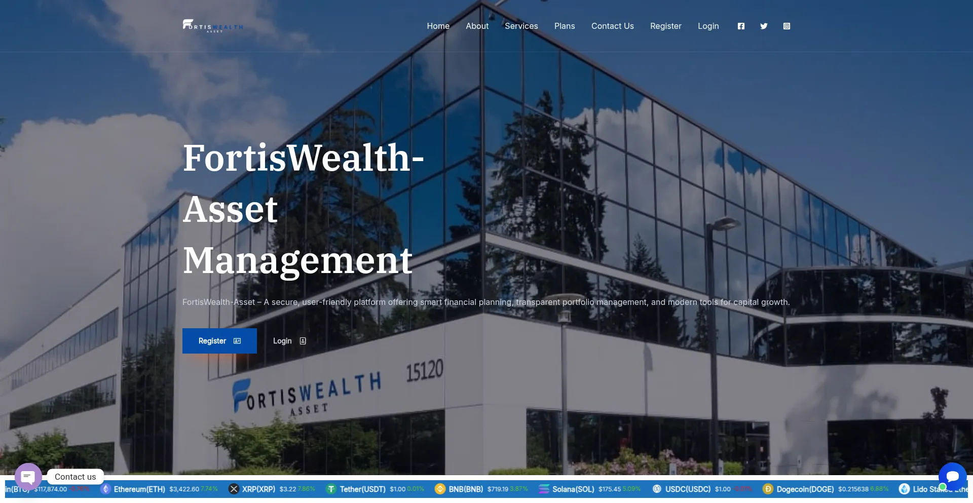 Website screenshot of Fortiswealthcapital.org