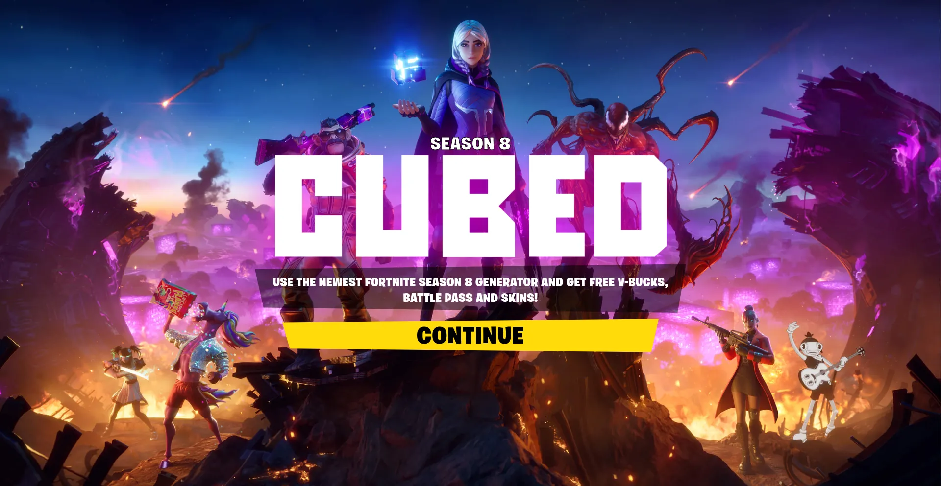 Website screenshot of Fortnitevbucksgenerator.com