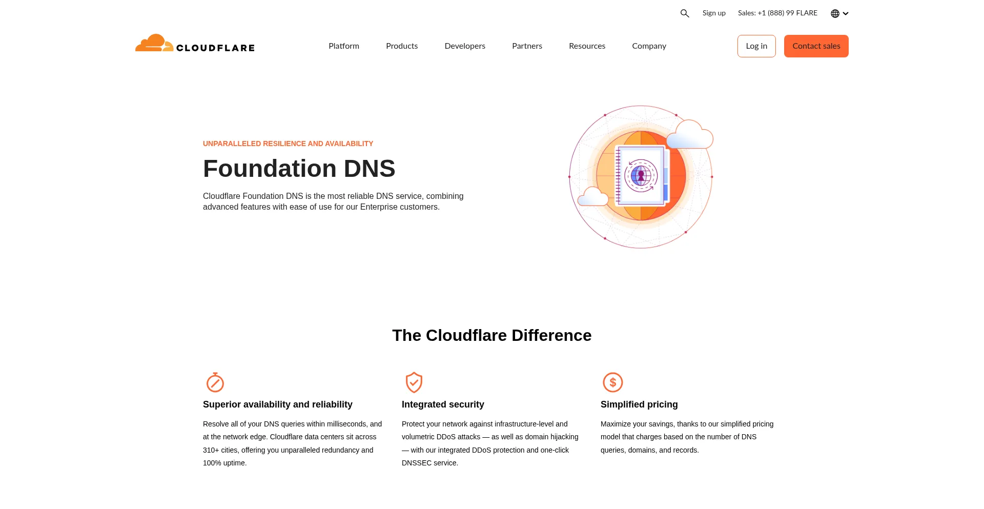Website screenshot of Foundationdns.com