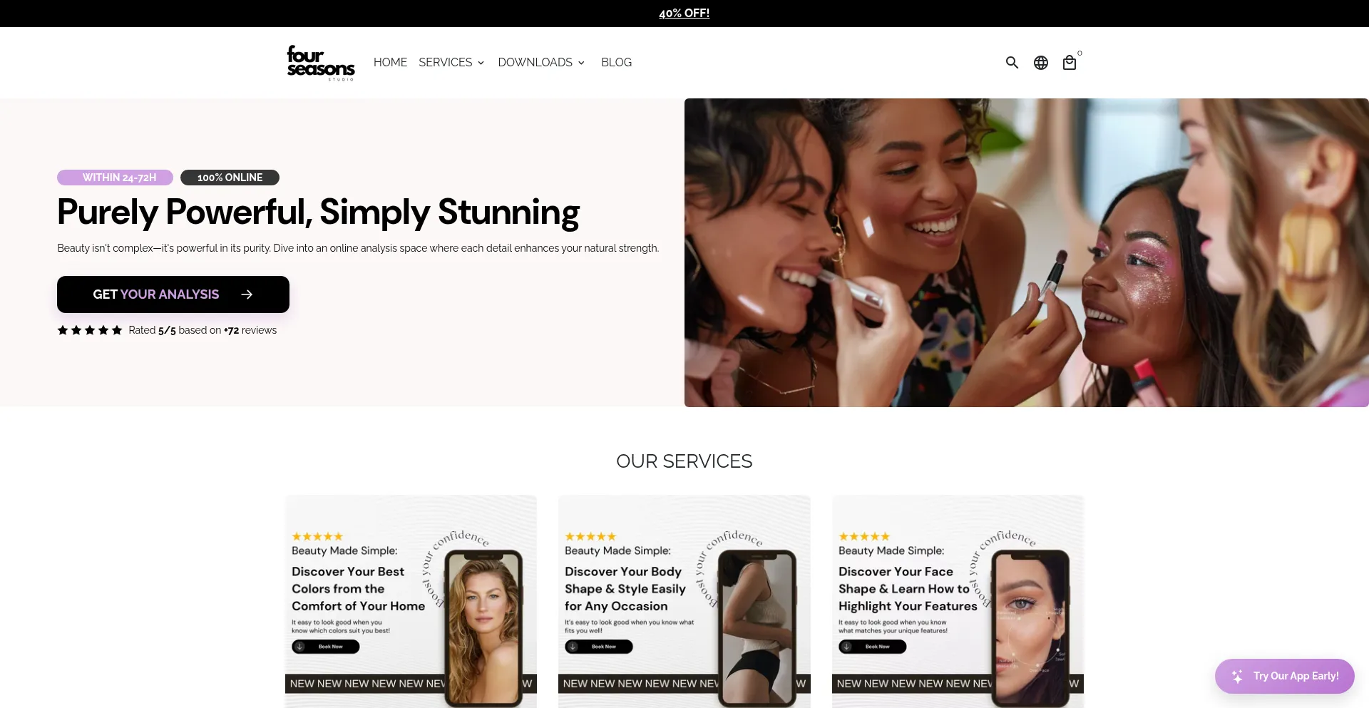 Website screenshot of Fourseasons.studio