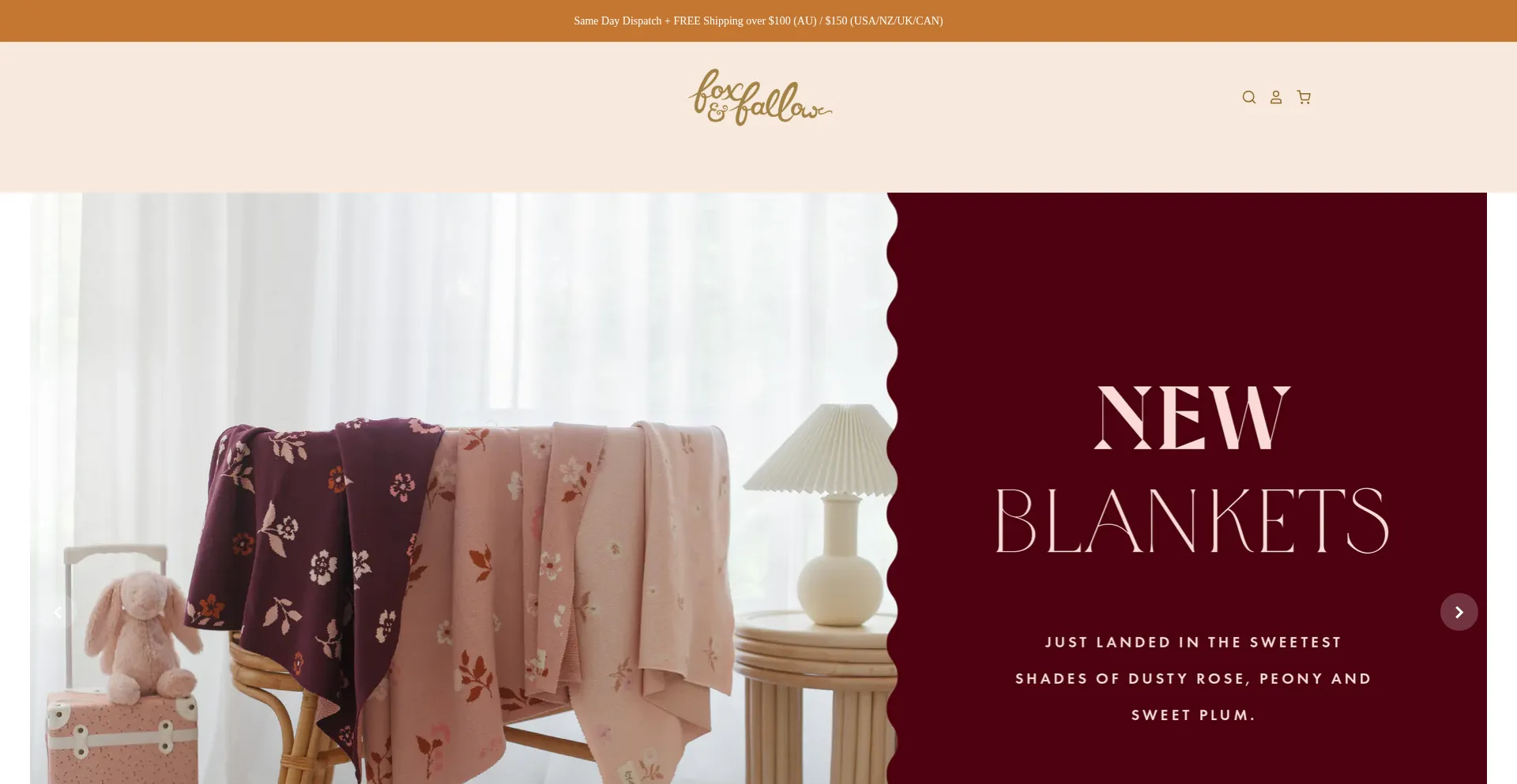 Website screenshot of Foxandfallow.com.au