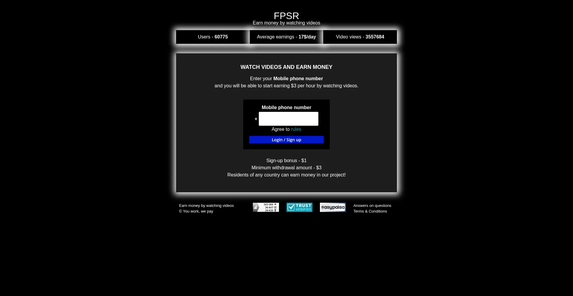 Website screenshot of Fpsr.pro