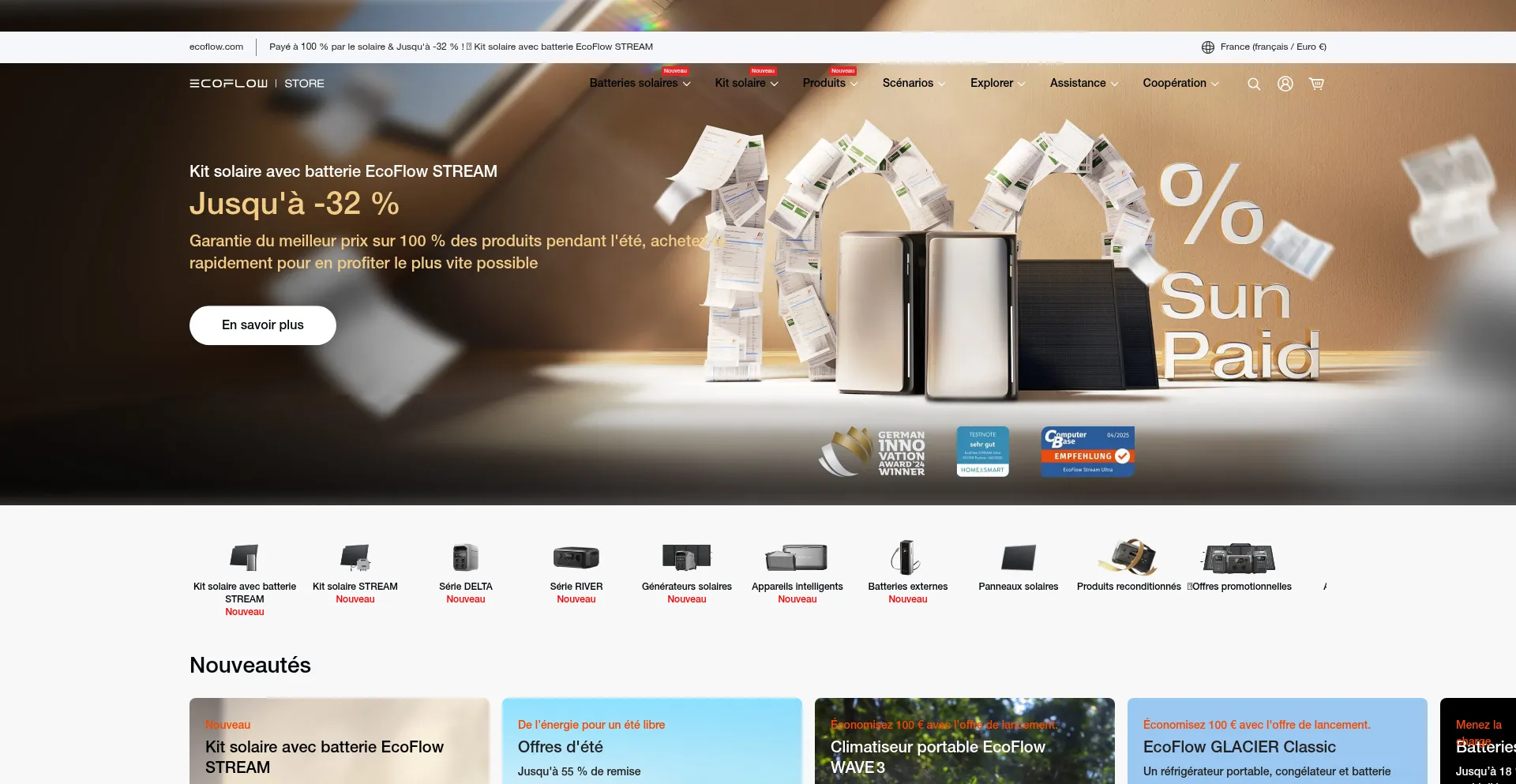 Website screenshot of Fr.ecoflow.com