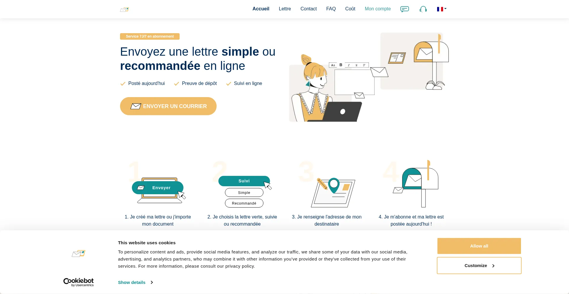 Website screenshot of Fr.letter-direct.com