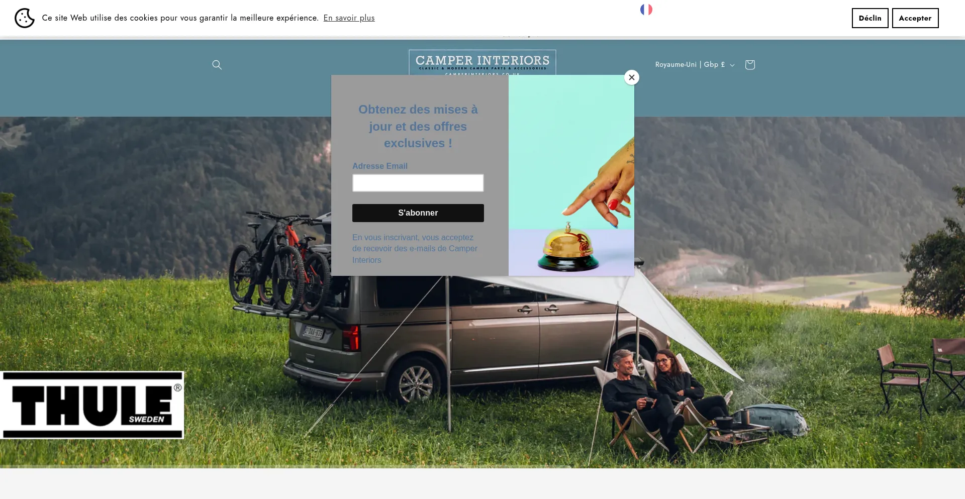 Website screenshot of Fr-camperinteriors.glopalstore.com