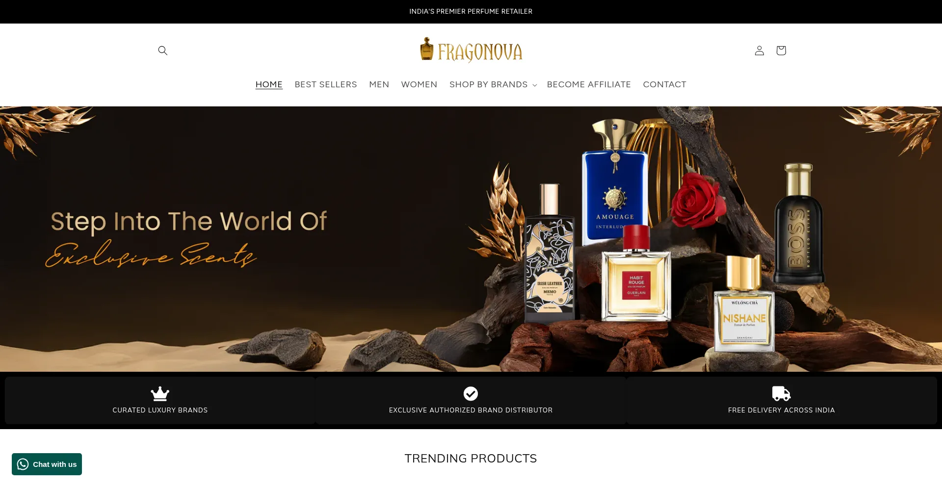 Website screenshot of Fragonova.com