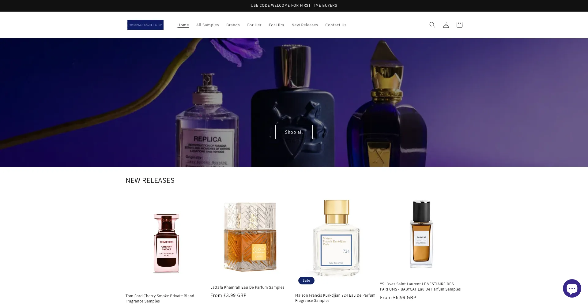 Fragrancesampleshop.com Screenshot