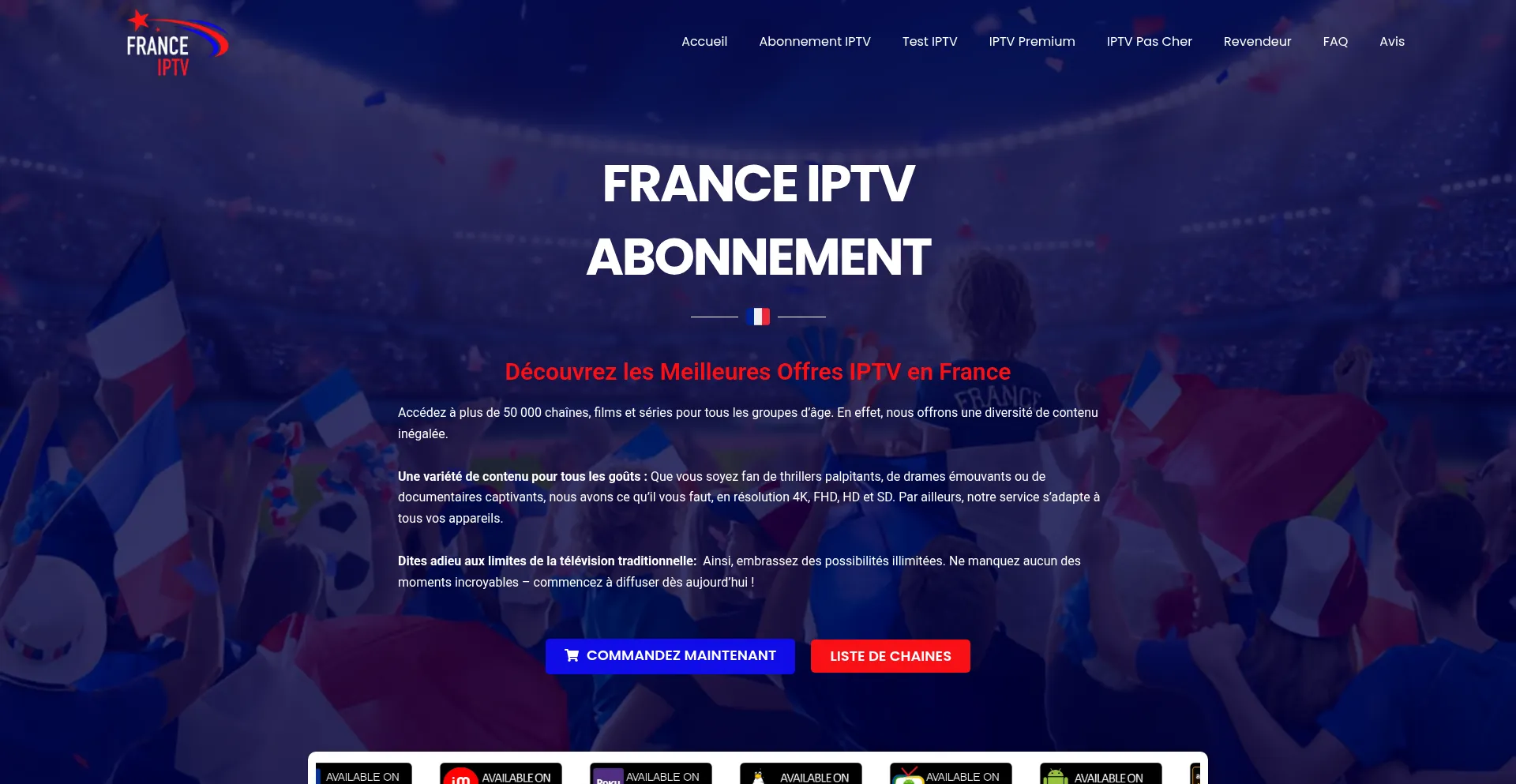 Website screenshot of France-iptv-abonnement.com