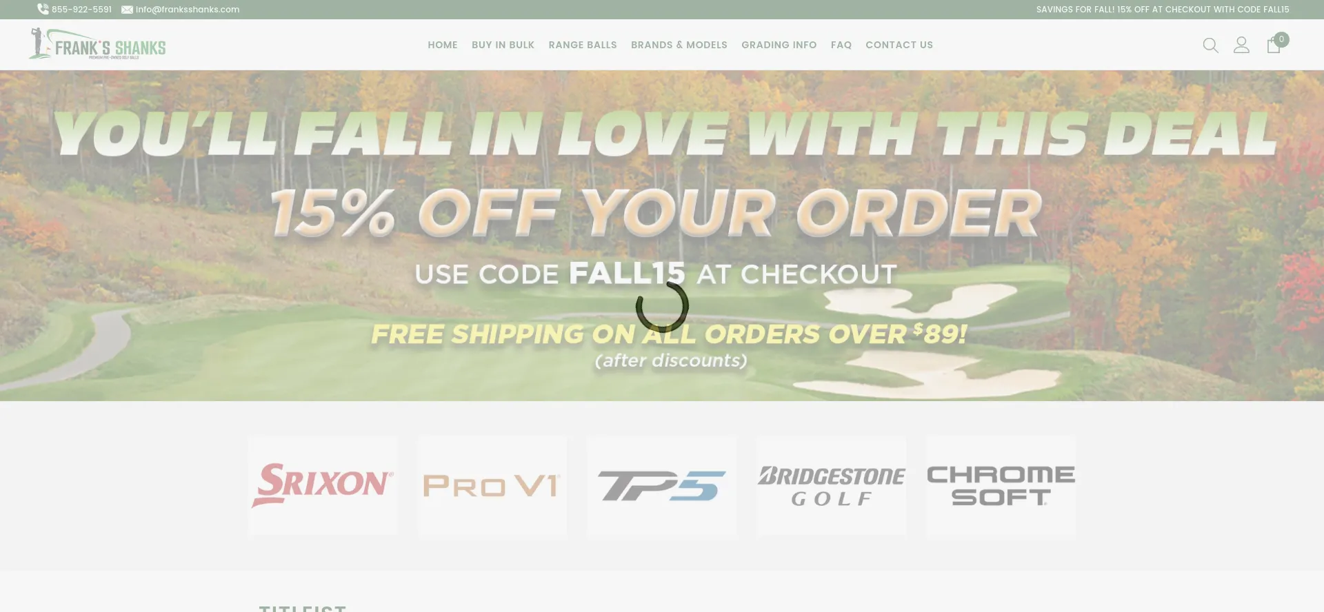 Website screenshot of Franksshanks.com