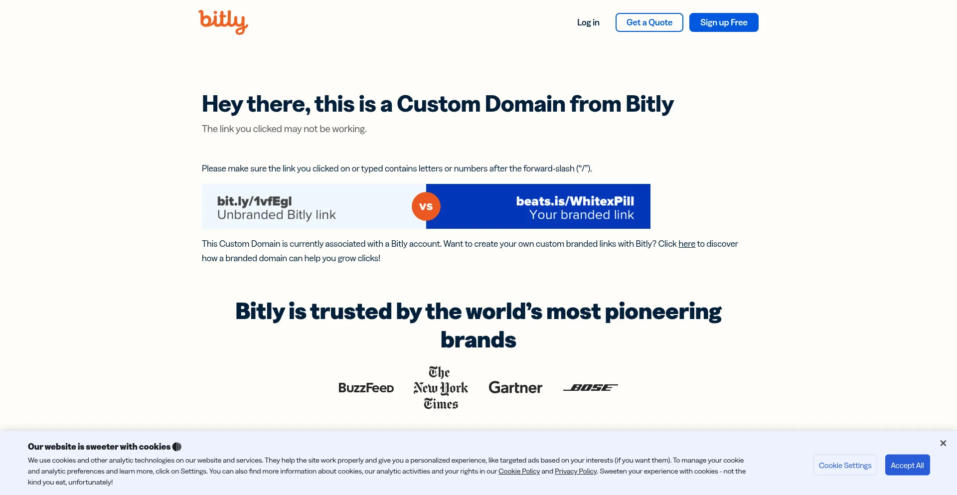 Website screenshot of Frannexus.biz