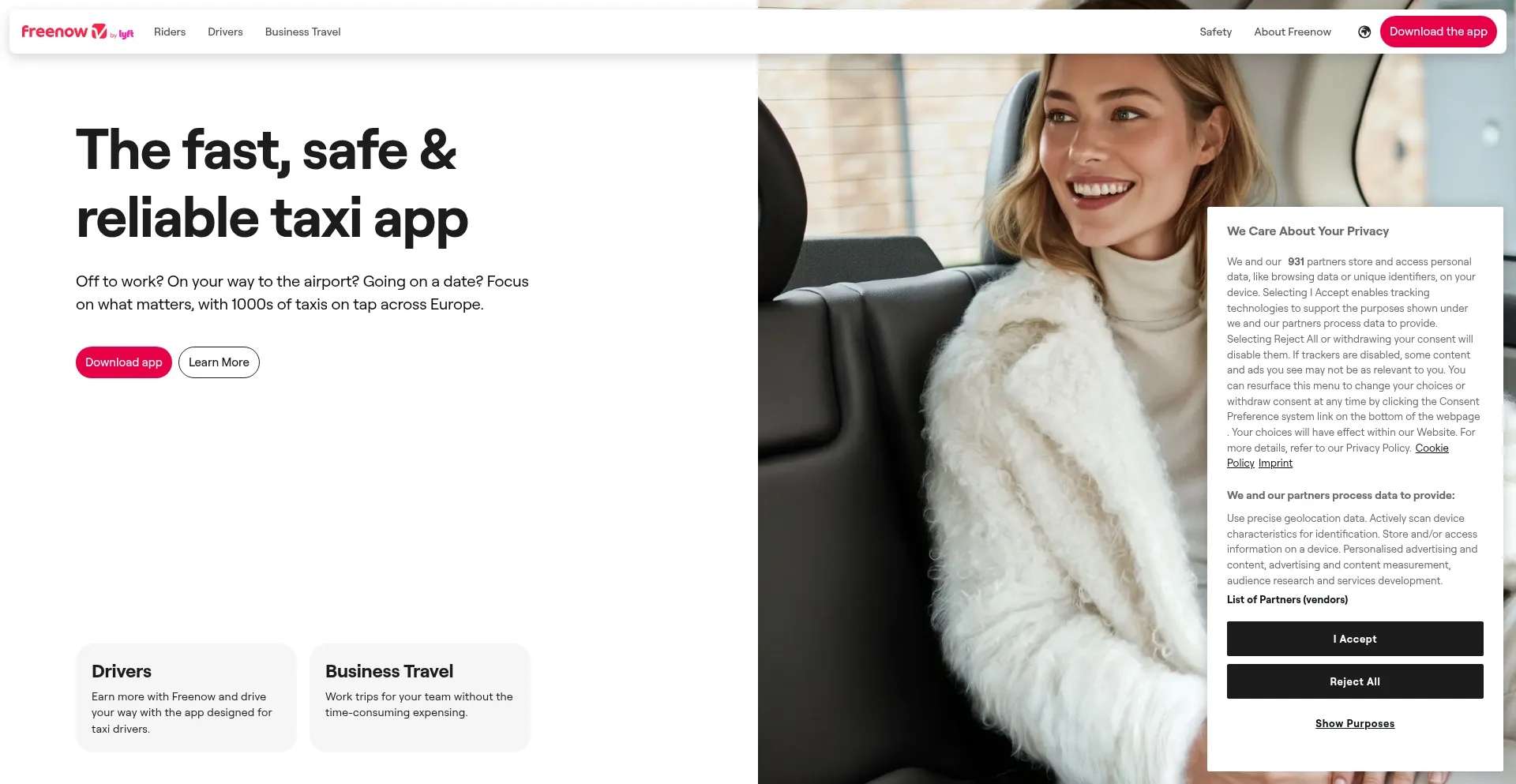 Free-now.com Screenshot