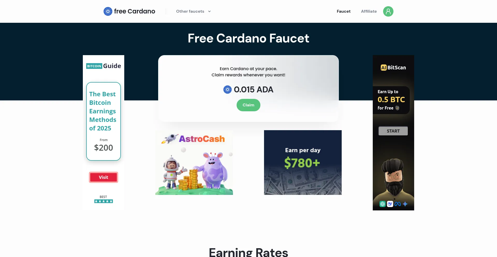Website screenshot of Freeadaclick.com