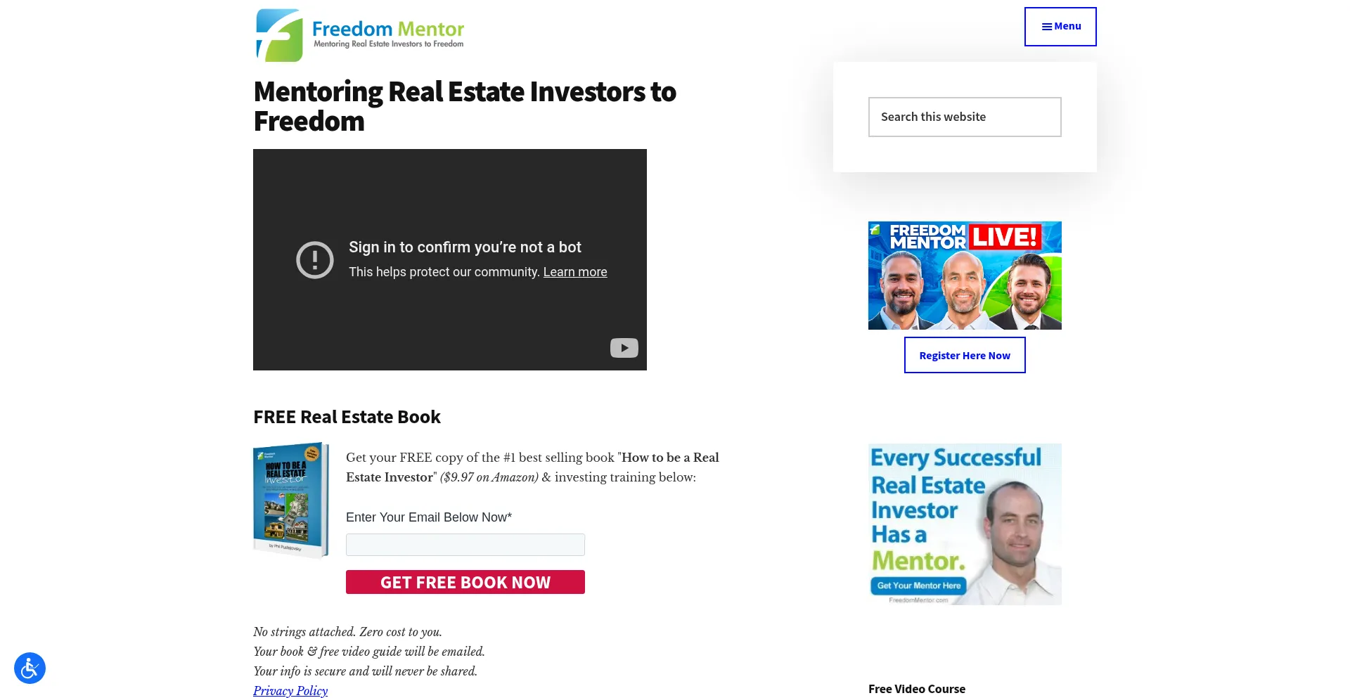 Freedommentor.com Screenshot