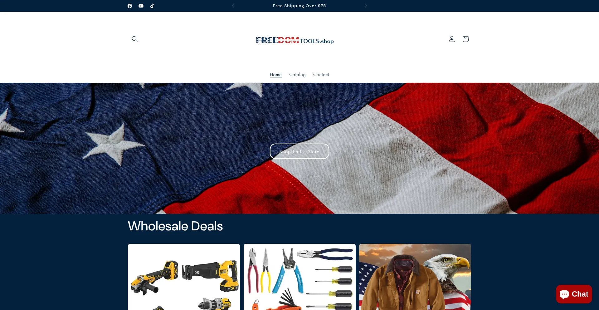 Website screenshot of Freedomtools.shop