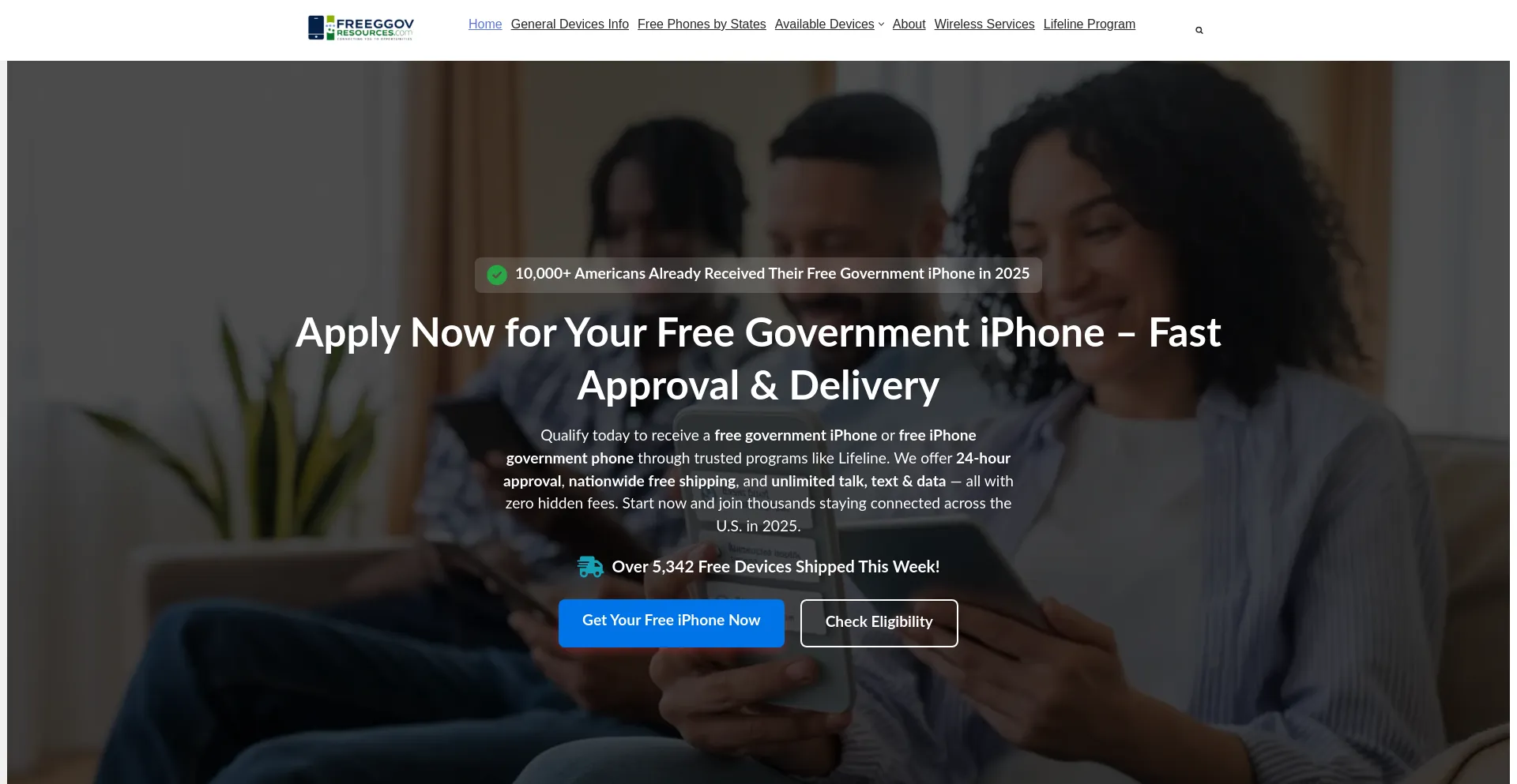 Website screenshot of Freegovresources.com
