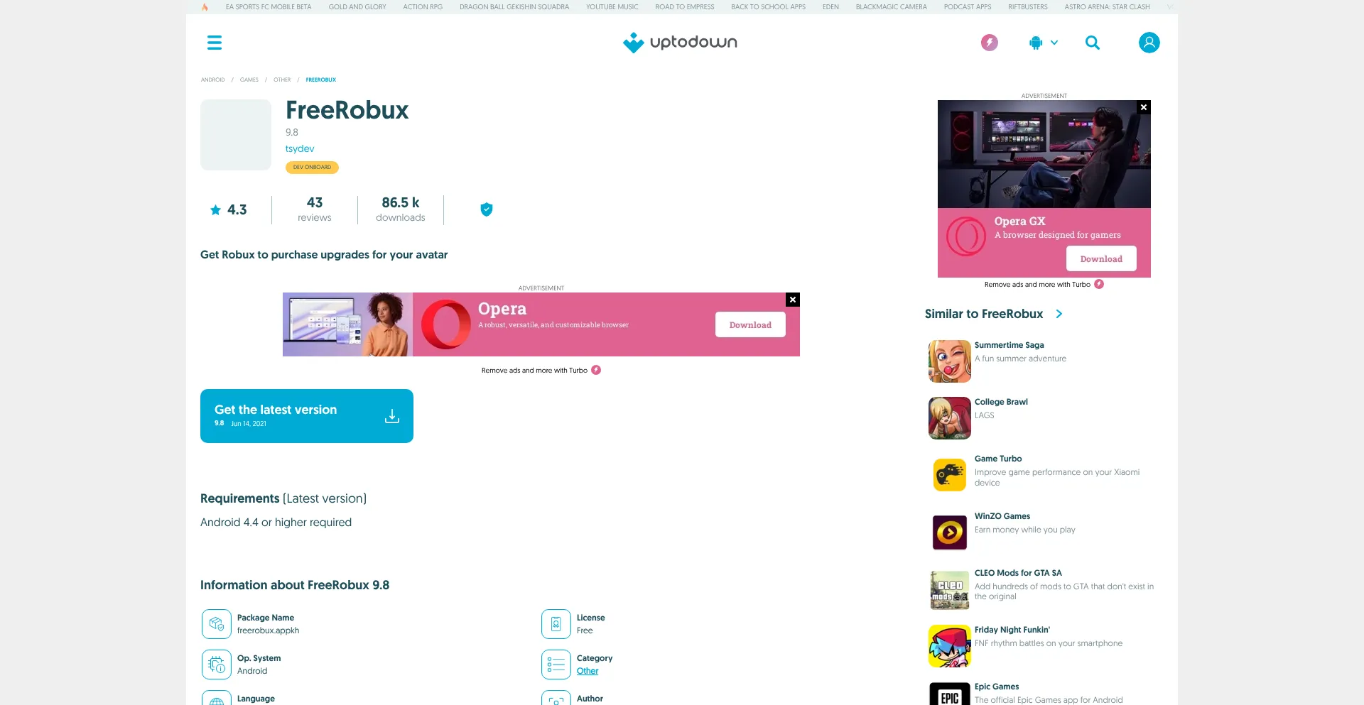 Freerobux.en.uptodown.com 安全可靠吗？
