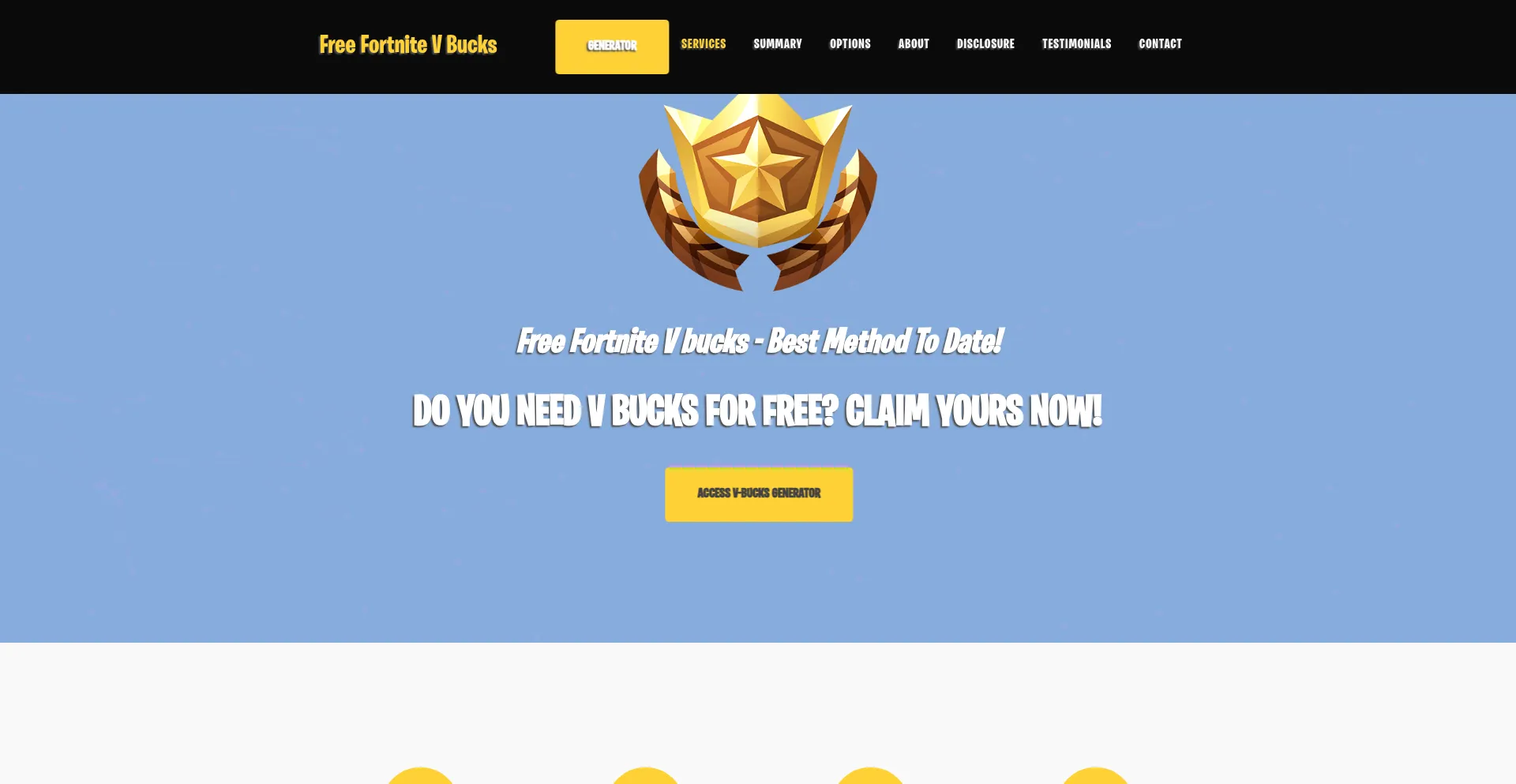 Website screenshot of Freev-bucks.org