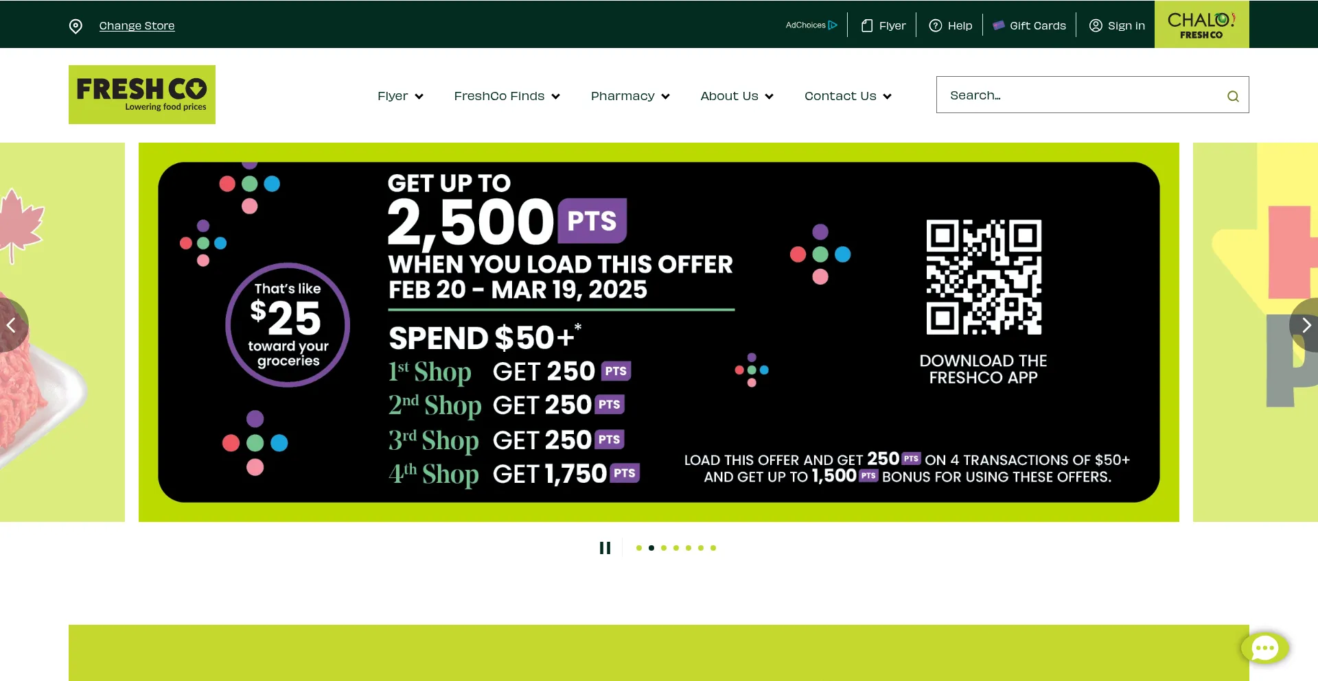 Website screenshot of Freshco.com