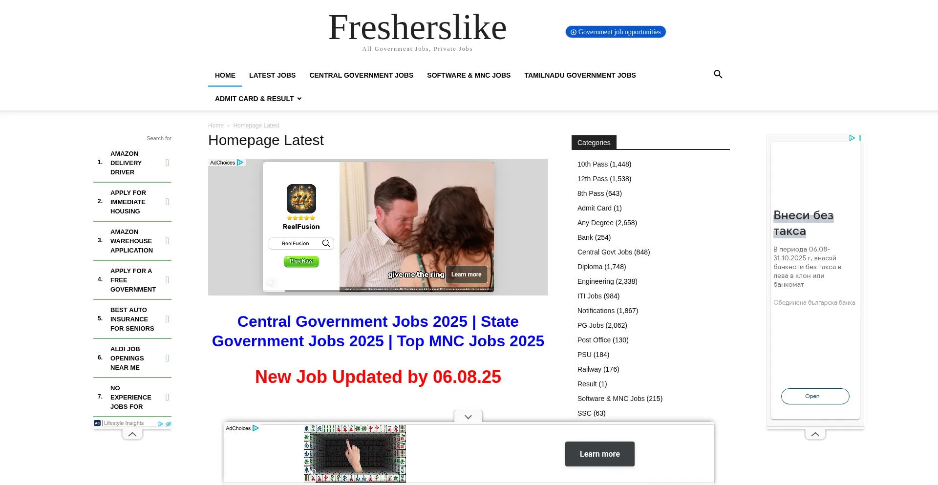Website screenshot of Fresherslike.com