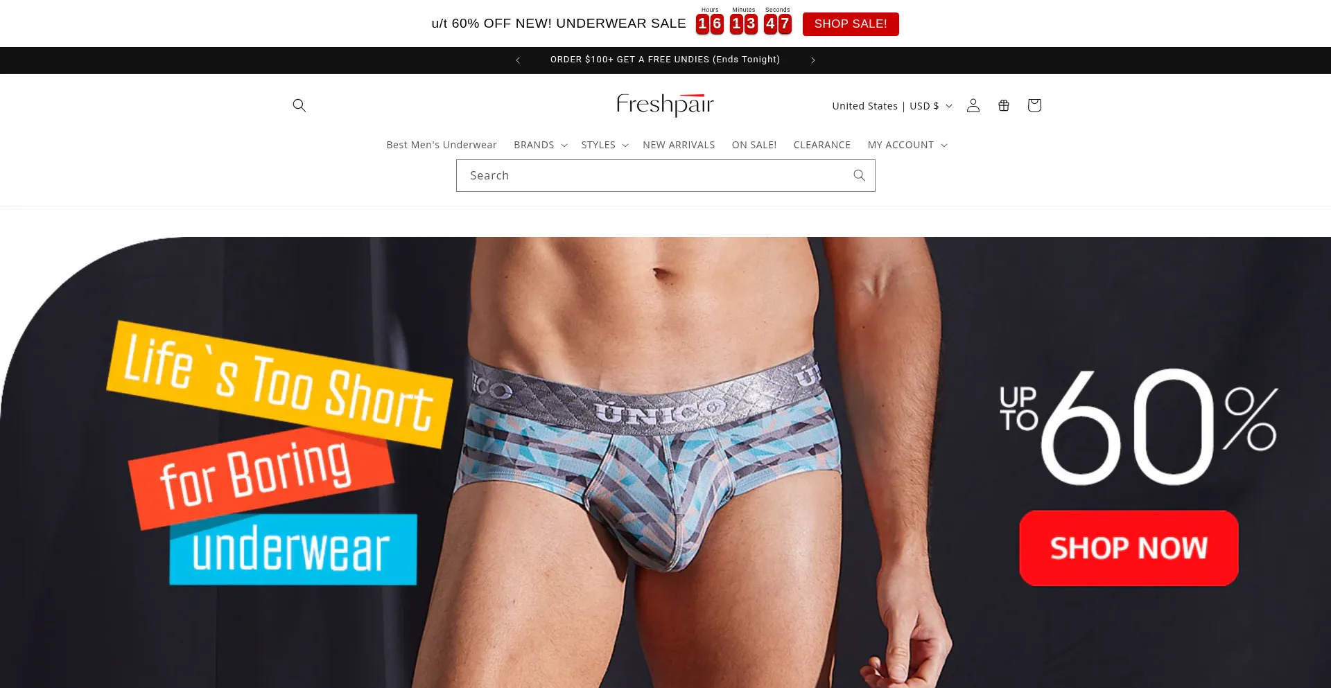 Website screenshot of Freshpair.com