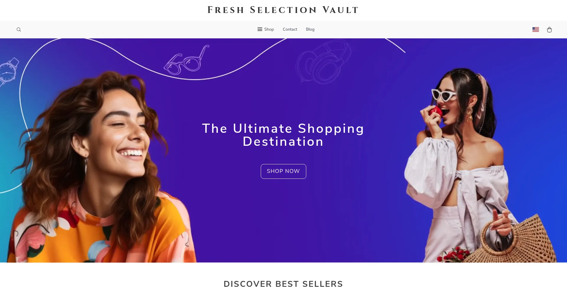 Website screenshot of Freshselectionvault.shop