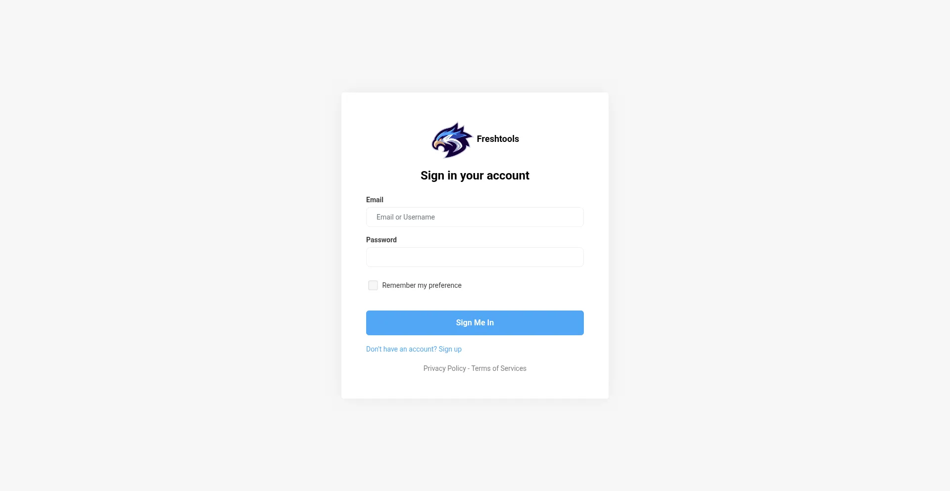 Website screenshot of Freshtools.shop