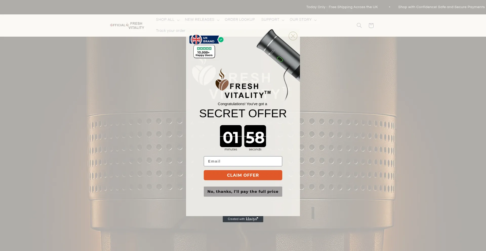 Freshvitalitycoffee.com Screenshot