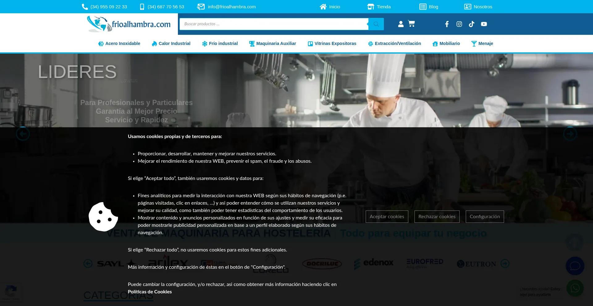 Website screenshot of Frioalhambra.com