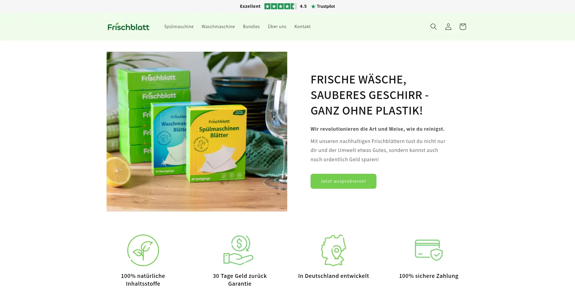 Website screenshot of Frischblatt.com