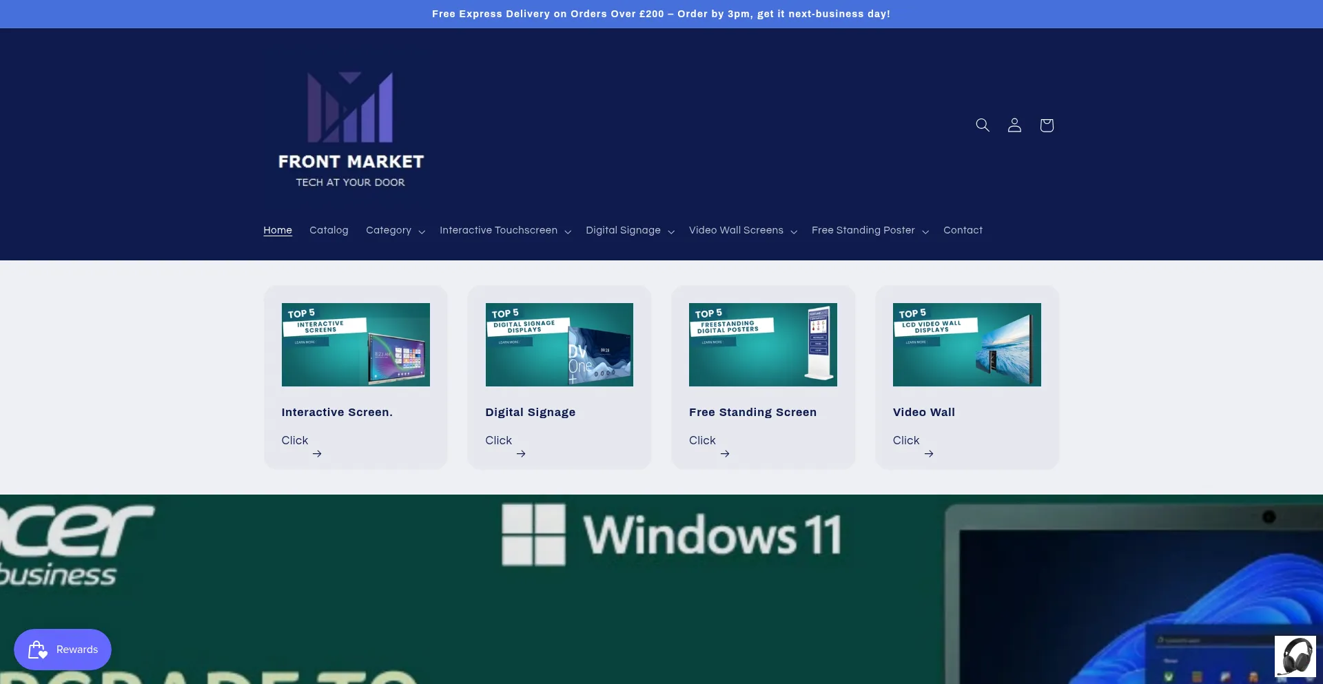 Website screenshot of Front-market.uk
