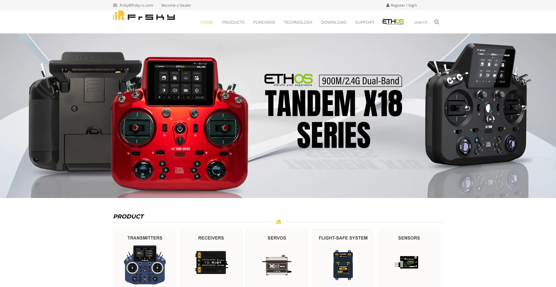 Website screenshot of Frsky-rc.com